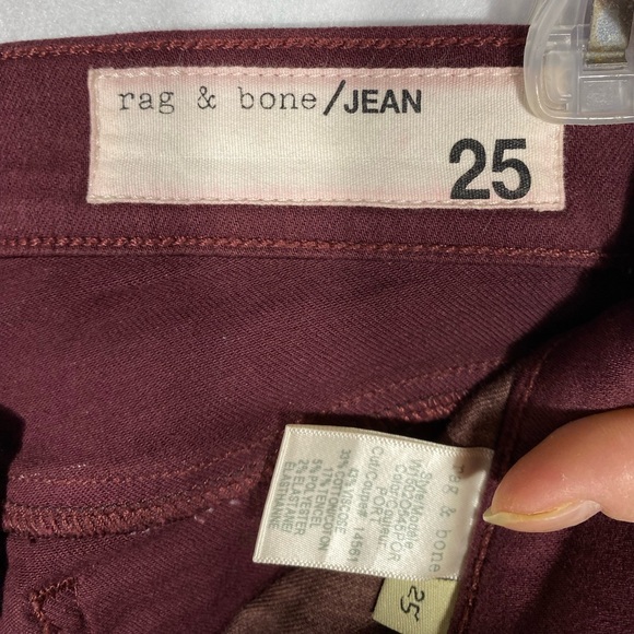 RAG&BONE Skinny Jeans in Burgundy size 25 - Picture 16 of 16